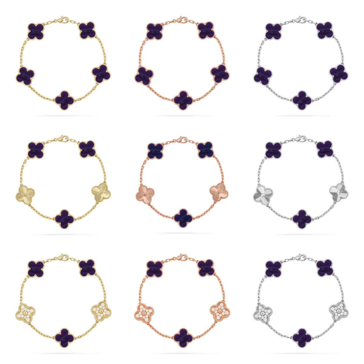 [Lumi Jewellery]CLOVER 5 MOTIF LAPIS LAZULI BRACELET COLLECTION