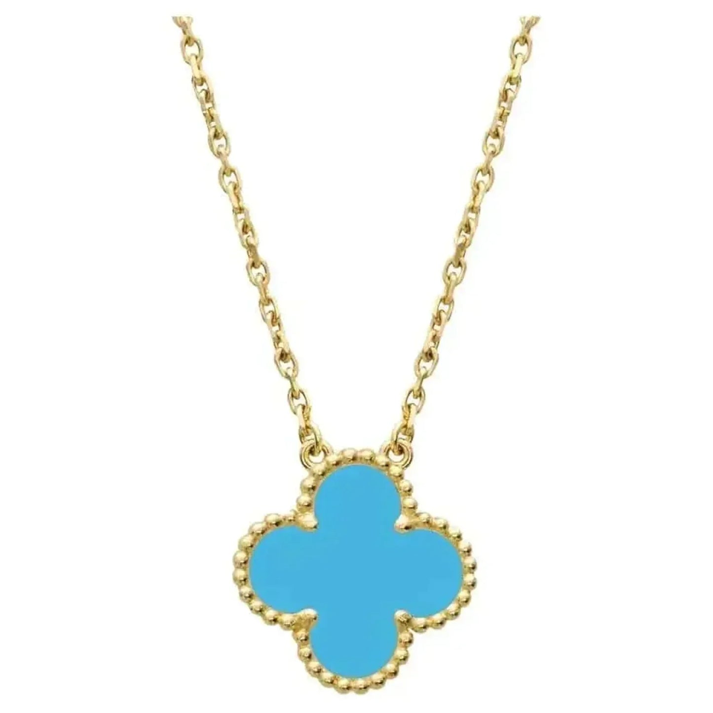 [Lumi Jewellery]CLOVER 15MM VINTAGE TURQUOISE NECKLACE