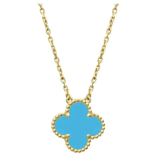 [Lumi Jewellery]CLOVER 15MM VINTAGE TURQUOISE NECKLACE