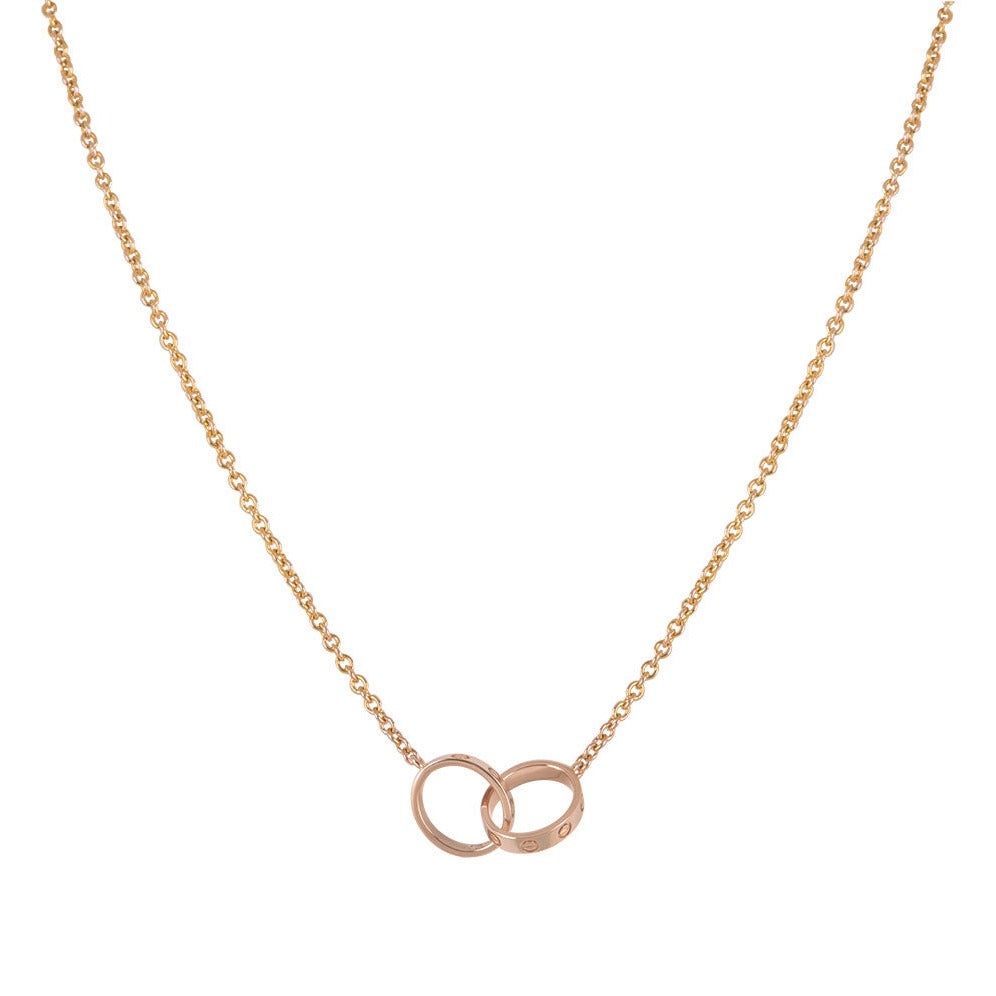 [Lumi Jewellery]LOVE NECKLACE DOUBLE RING PINK GOLD
