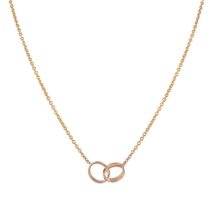 [Lumi Jewellery]LOVE NECKLACE DOUBLE RING PINK GOLD