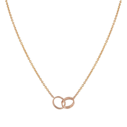 [Lumi Jewellery]LOVE NECKLACE DOUBLE RING PINK GOLD