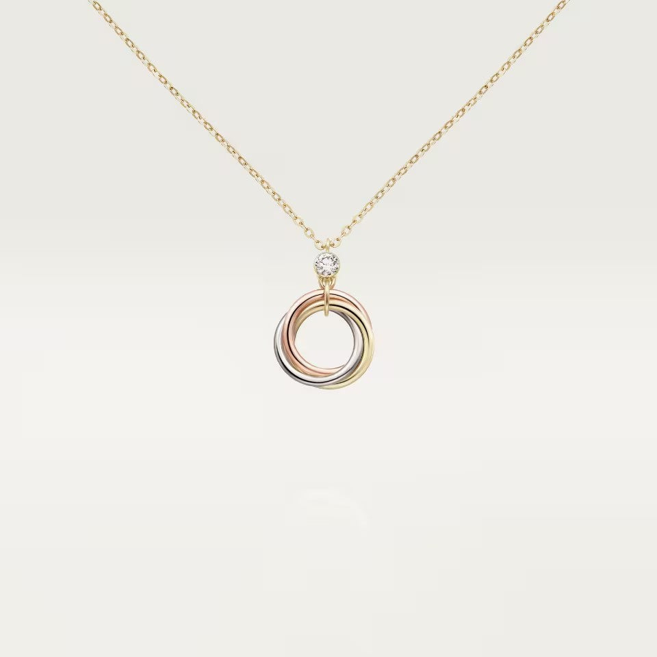 [Lumi Jewelery]TRINITY  NECKLACE 1 DIAMOND