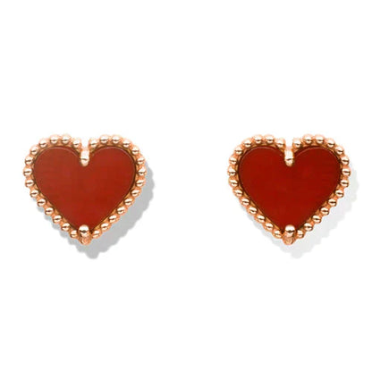 [Lumi Jewellery]HEART CARNELIAN STUD EARRINGS