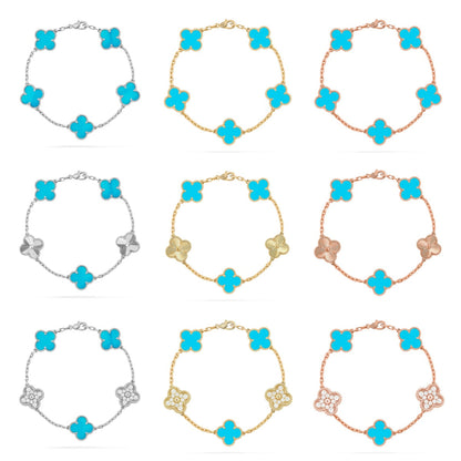 [Lumi Jewellery] CLOVER 5 MOTIF TURQUOISE BRACELET COLLECTION