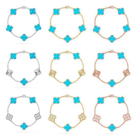 [Lumi Jewellery] CLOVER 5 MOTIF TURQUOISE BRACELET COLLECTION