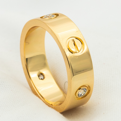 [Lumi Jewellery]LOVE RING 5.5MM 3 DIAMONDS PINK GOLD