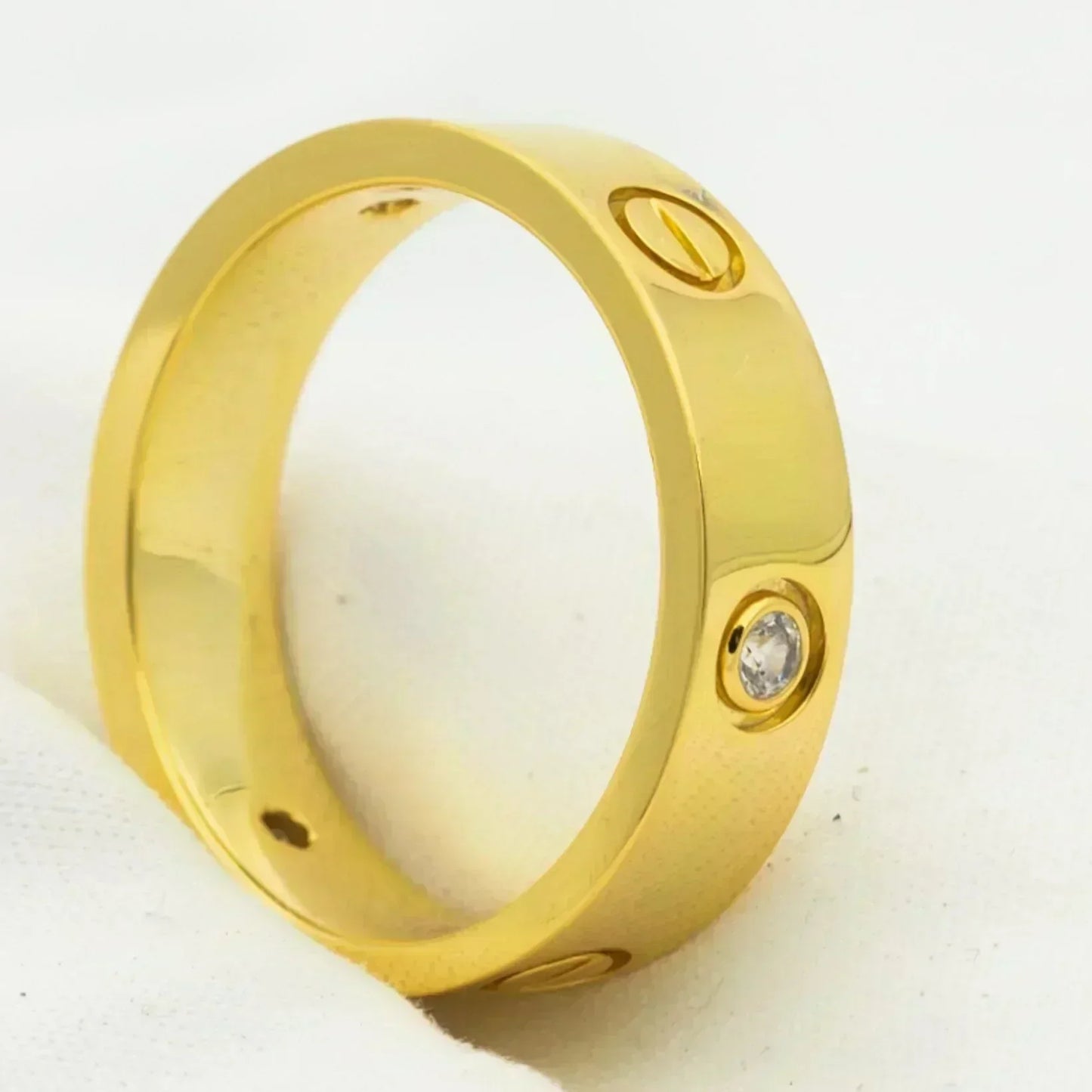 [Lumi Jewellery]LOVE RING 5.5MM 3 DIAMONDS GOLD