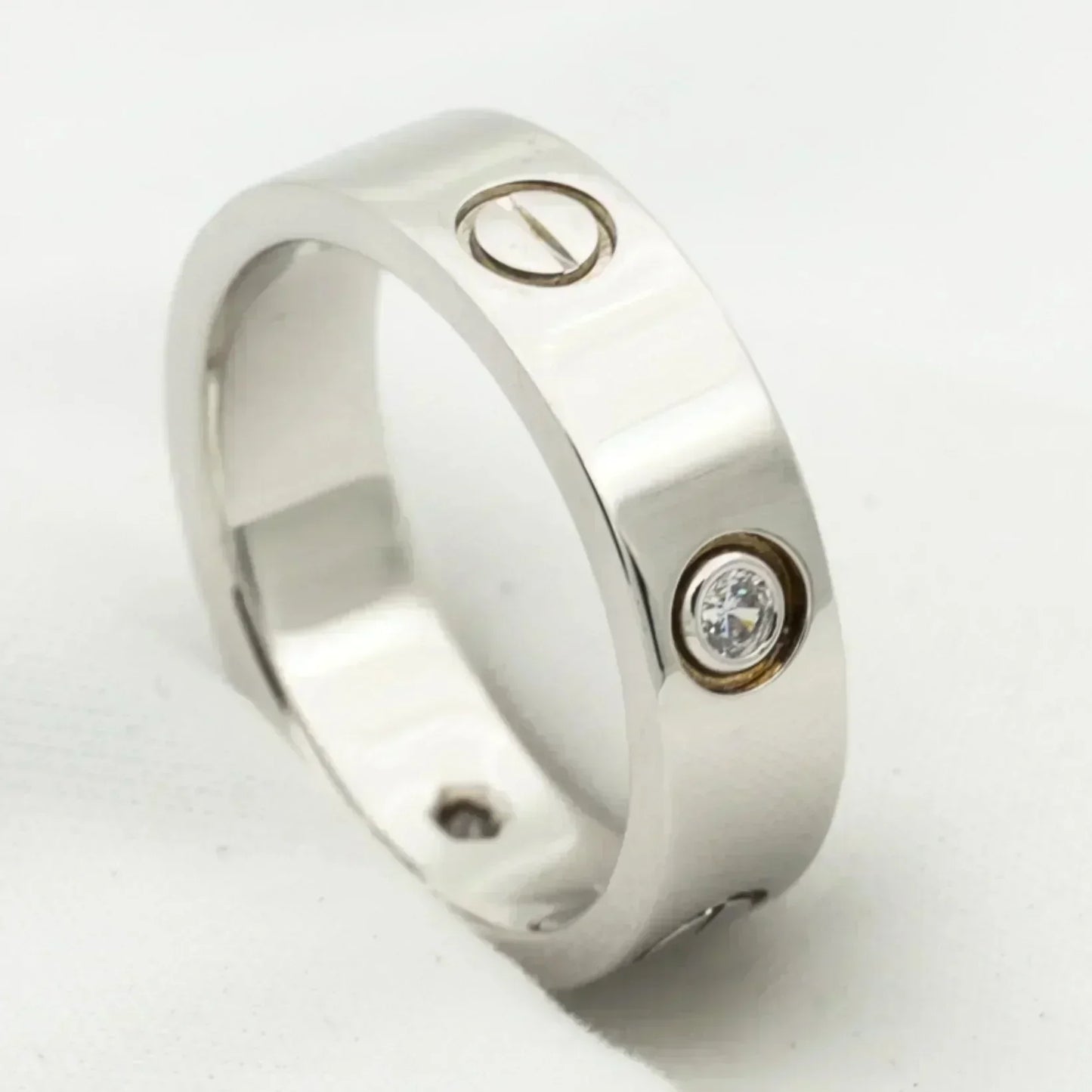 [Lumi Jewellery]LOVE RING 5.5MM 3 DIAMONDS SILVER