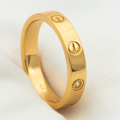 [Lumi Jewellery]LOVE RING 4MM 1 DIAMOND PINK GOLD