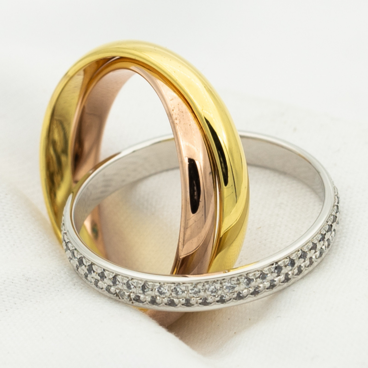 [Lumi Jewellery]TRINITY RING GOLD PINK GOLD SILVER DIAMONDS