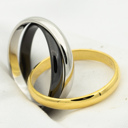[Lumi Jewellery]TRINITY RING BLACK GOLD SILVER