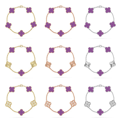 [Lumi Jewellery]CLOVER 5 MOTIF LIGHT PURPLE BRACELET COLLECTION