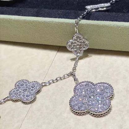 [Lumi Jewellery]CLOVER 6 MOTIFS SILVER DIAMOND BRACELET