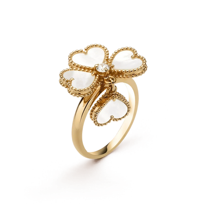 [Lumi Jewellery]SWEET CLOVER WHITE MOP RING