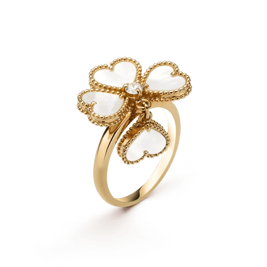 [Lumi Jewellery]SWEET CLOVER WHITE MOP RING