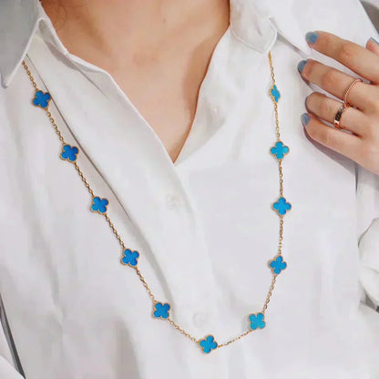 [Lumi Jewellery]CLOVER 20 MOTIFS BLUE AGATE GOLD