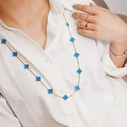 [Lumi Jewellery]CLOVER 20 MOTIFS BLUE AGATE GOLD