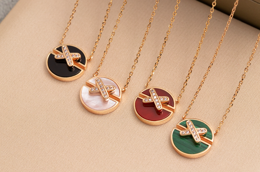 [Lumi Jewellery]JEUX DE PINK GOLD DIAMOND NECKLACE