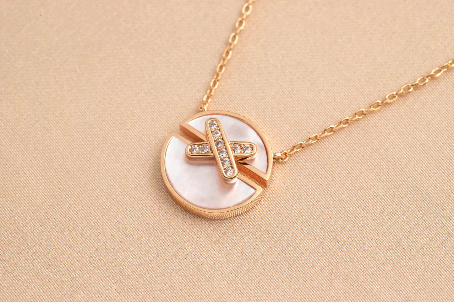 [Lumi Jewellery]JEUX DE ROSE GOLD DIAMOND NECKLACE