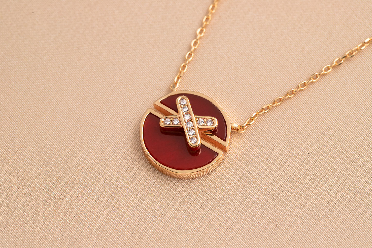 [Lumi Jewellery]JEUX DE PINK GOLD DIAMOND NECKLACE