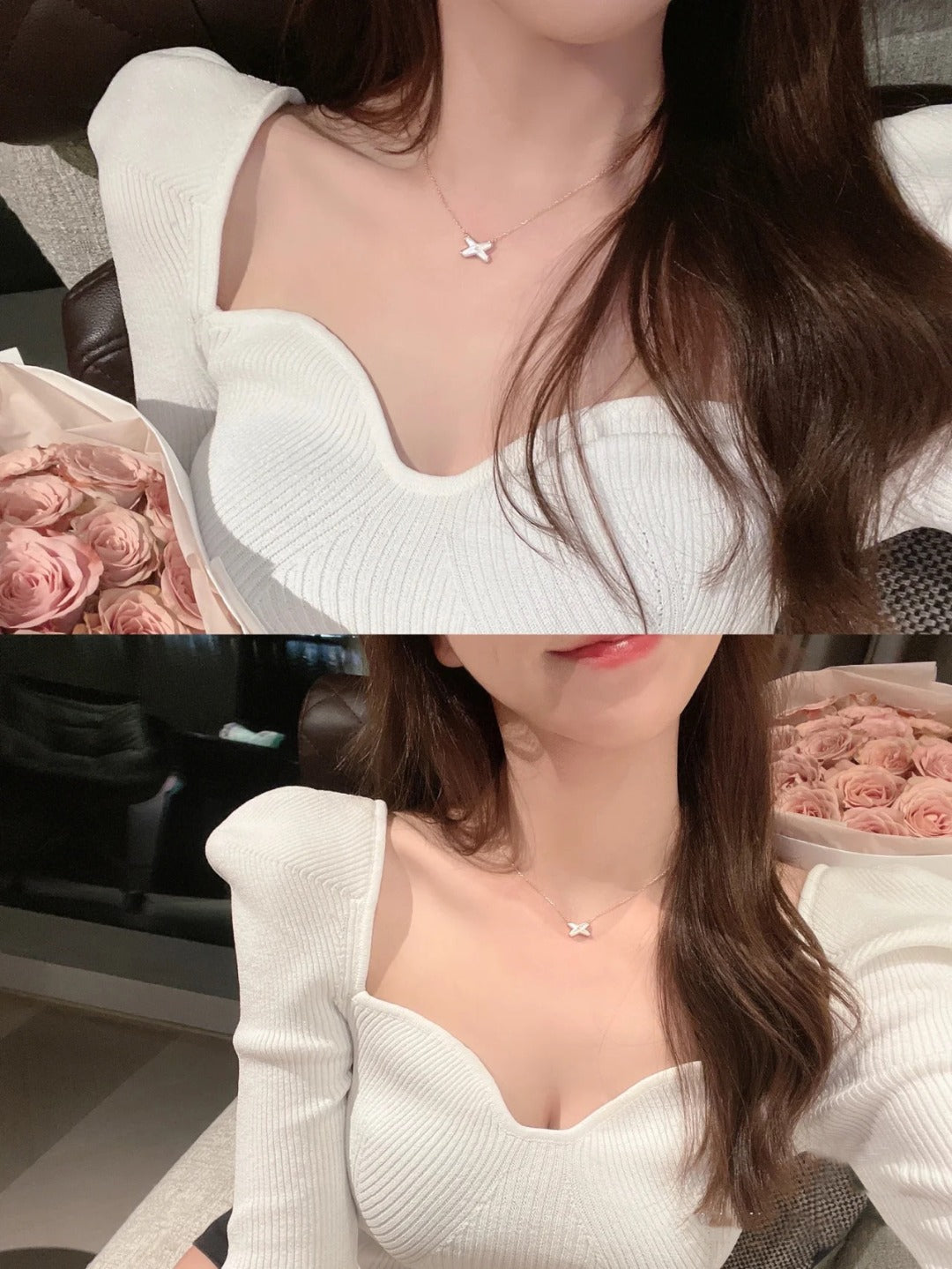 [Lumi Jewellery]JEUX DE NECKLACE 1 DIAMOND