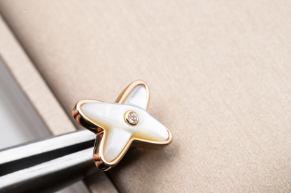 [Lumi Jewellery]JEUX DE WHITE MOP ROSE GOLD DIAMOND EARRINGS