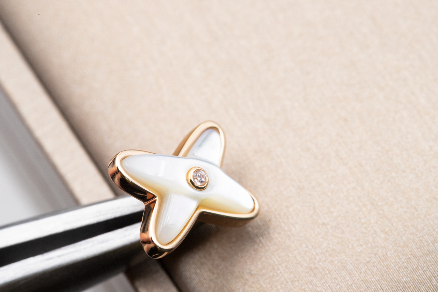 [Lumi Jewellery]JEUX DE WHITE MOP PINK GOLD DIAMOND EARRINGS