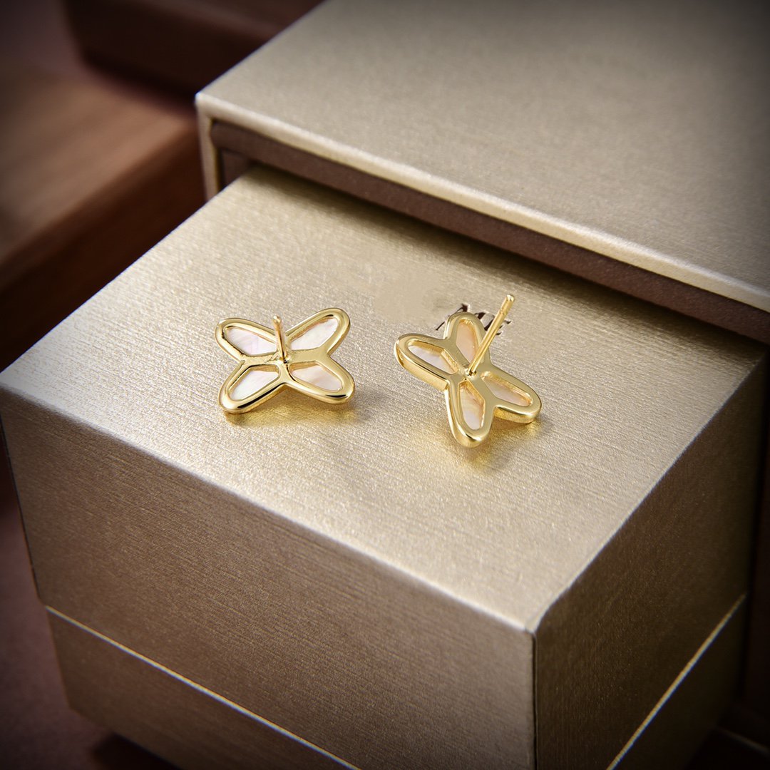 [Lumi Jewellery]JEUX DE WHITE MOP GOLD DIAMOND EARRINGS