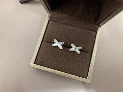 [Lumi Jewellery]JEUX DE WHITE MOP SILVER DIAMOND EARRINGS