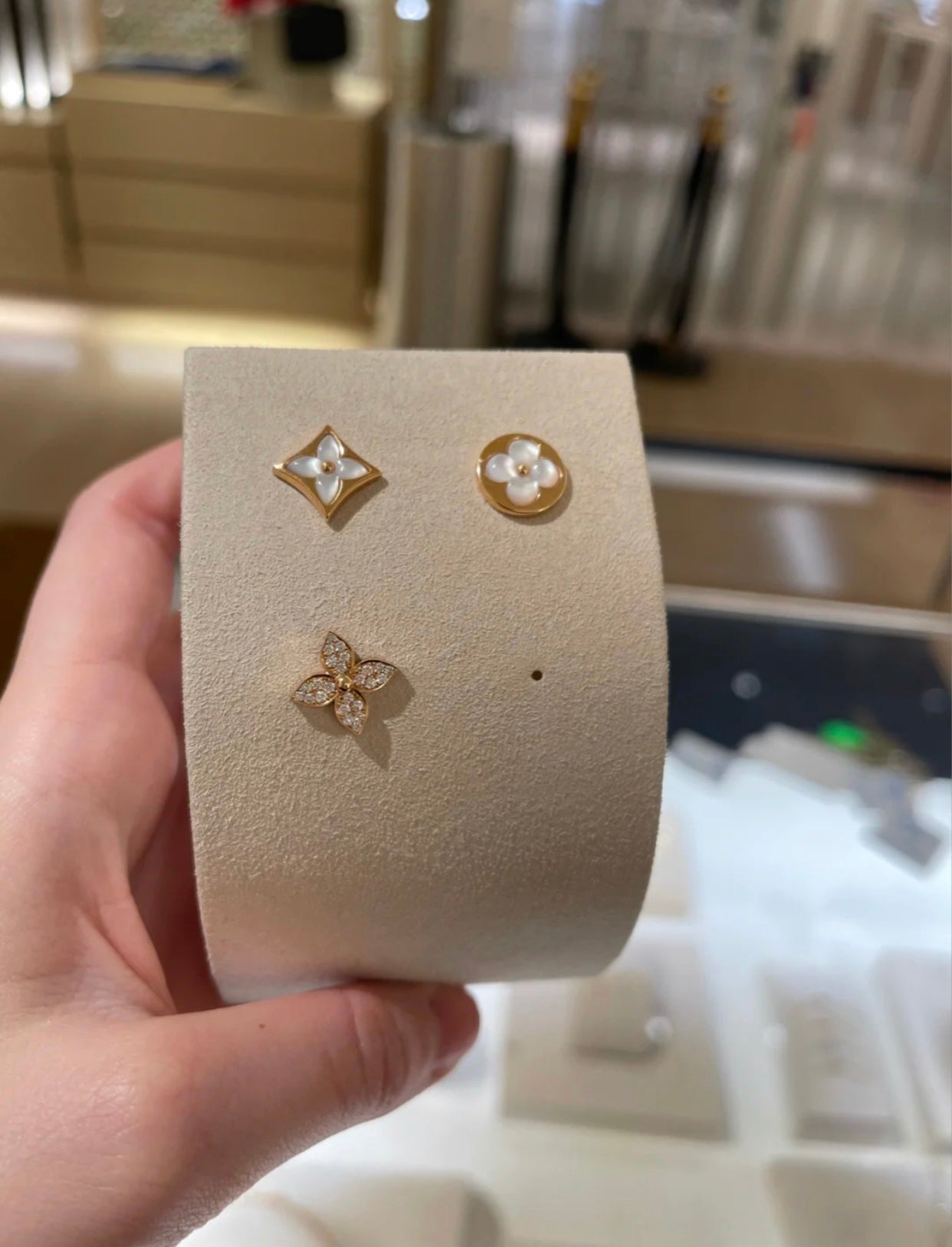 [Lumi Jewellery]STAR BLOSSOM STUD EARRINGS PINK GOLD DIAMONDS