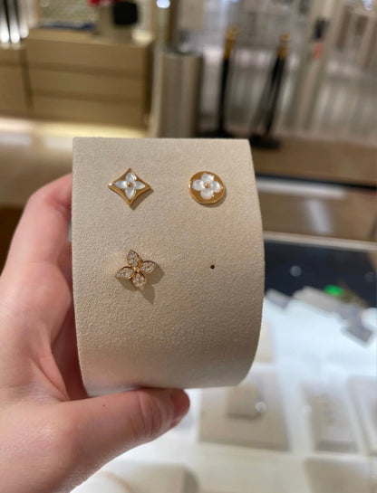 [Lumi Jewellery]STAR BLOSSOM STUD EARRINGS PINK GOLD DIAMONDS