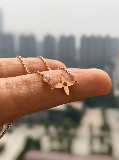 [Lumi Jewellery]BLOSSOM PENDANT PINK GOLD AND DIAMOND