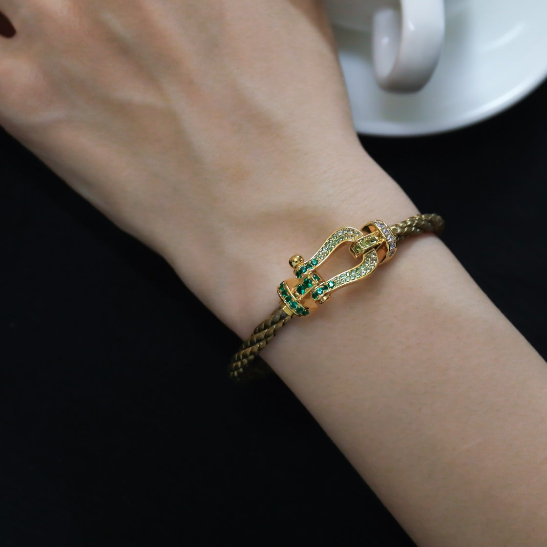 [Lumi Jewellery]FORCE 10 GOLD GREEN DIAMOND PAVED