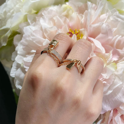 [Lumi Jewellery]HM KELLY CLOCHETTE DOUBLE RING IN  WITH DIAMONDS