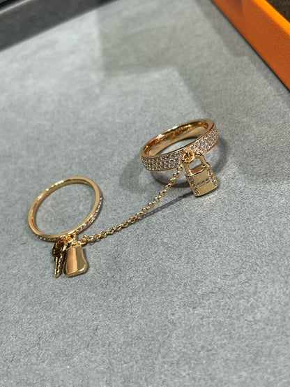 [Lumi Jewellery]HM KELLY CLOCHETTE DOUBLE RING IN  WITH DIAMONDS