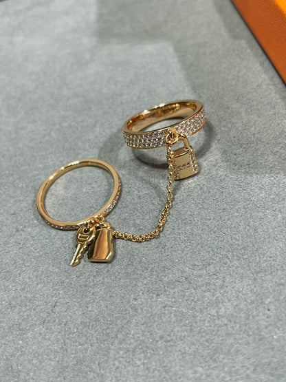 [Lumi Jewellery]HM KELLY CLOCHETTE DOUBLE RING IN  WITH DIAMONDS