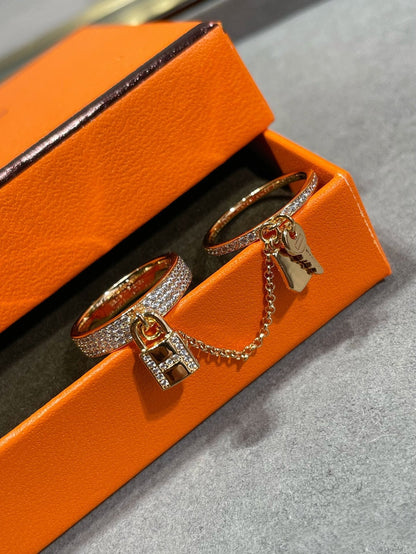[Lumi Jewellery]HM KELLY CLOCHETTE DOUBLE RING IN  WITH DIAMONDS