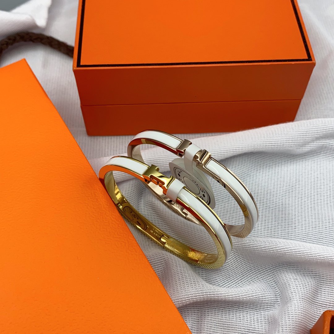 [Lumi Jewellery]CLASSIC HM CLIC WHITE 8MM ENAMEL BRACELET