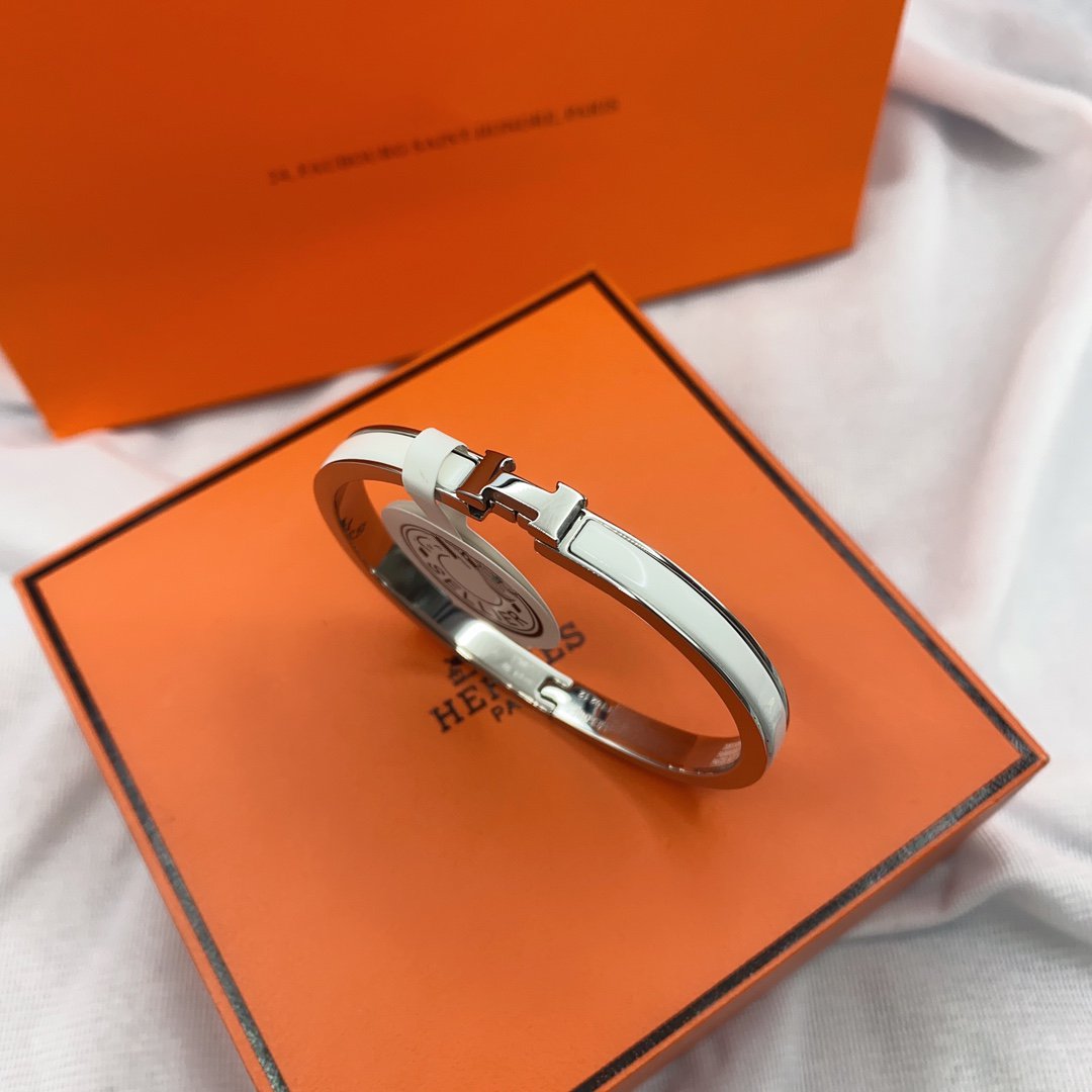 [Lumi Jewellery]CLASSIC HM CLIC WHITE 8MM ENAMEL BRACELET