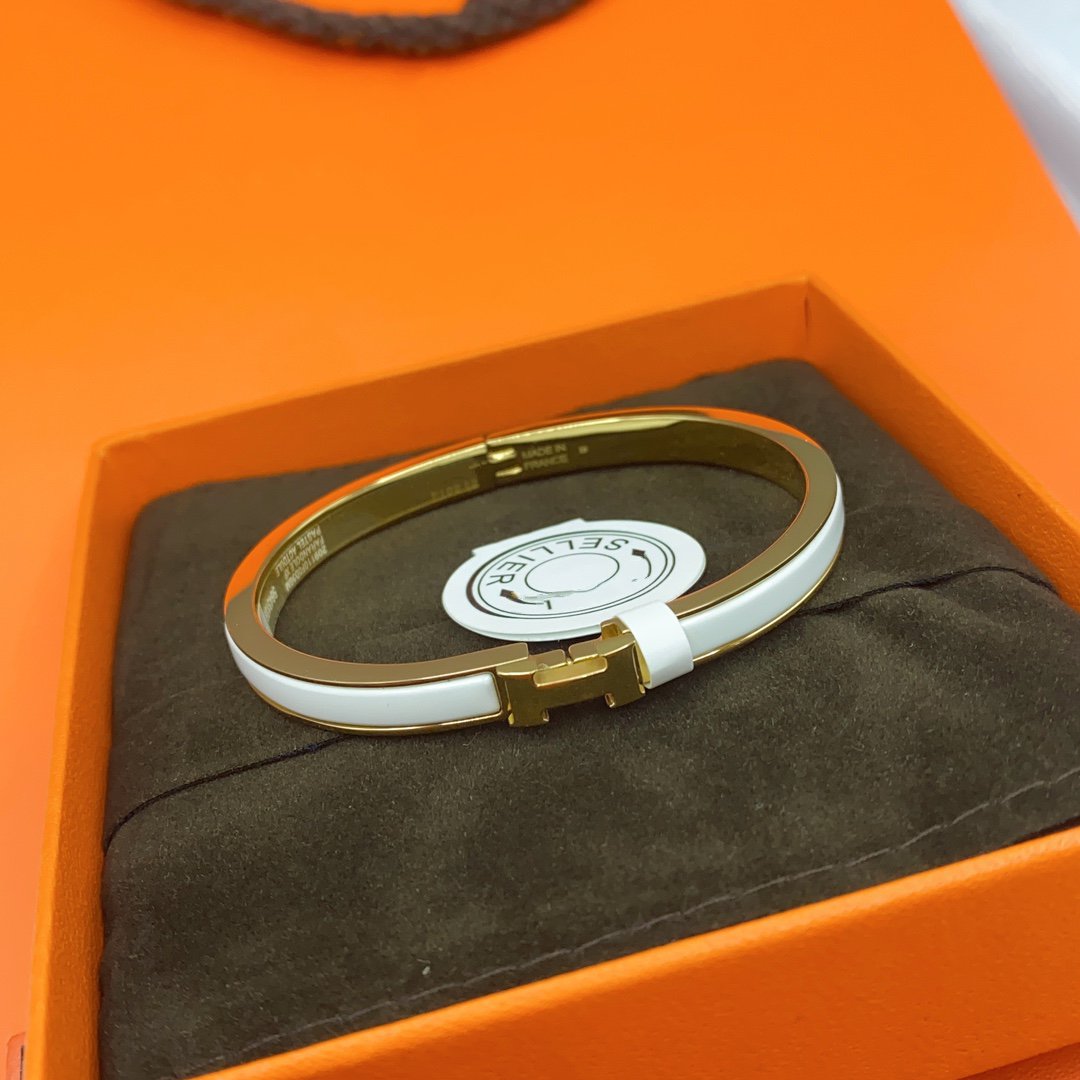 [Lumi Jewellery]CLASSIC HM CLIC WHITE 8MM ENAMEL BRACELET