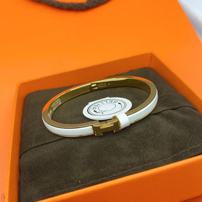 [Lumi Jewellery]CLASSIC HM CLIC WHITE 8MM ENAMEL BRACELET