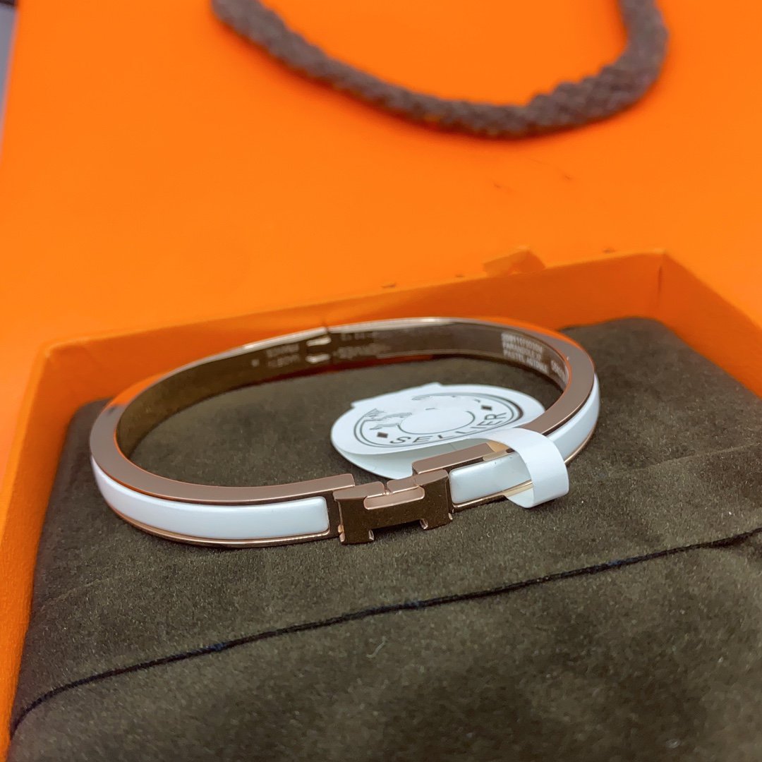 [Lumi Jewellery]CLASSIC HM CLIC WHITE 8MM ENAMEL BRACELET