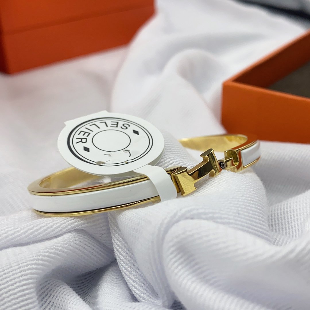 [Lumi Jewellery]CLASSIC HM CLIC WHITE 8MM ENAMEL BRACELET