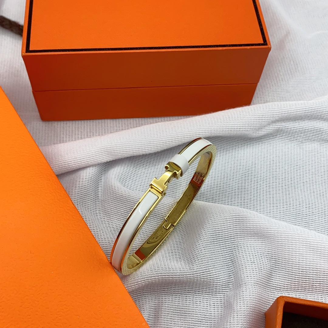 [Lumi Jewellery]CLASSIC HM CLIC WHITE 8MM ENAMEL BRACELET