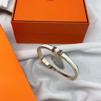 [Lumi Jewellery]CLASSIC HM CLIC WHITE 8MM ENAMEL BRACELET