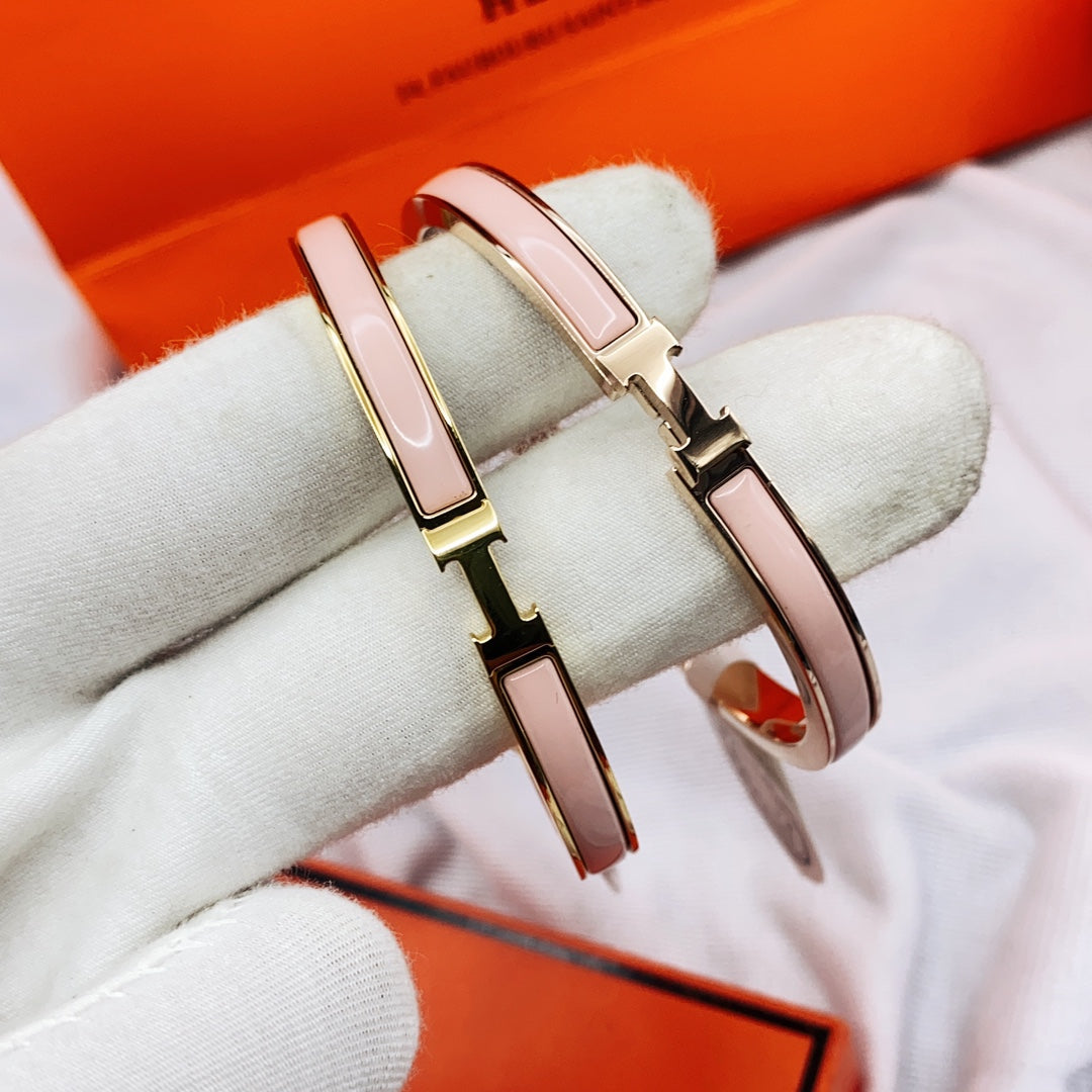 [Lumi Jewellery]CLASSIC HM CLIC  PINK 8MM ENAMEL BRACELET