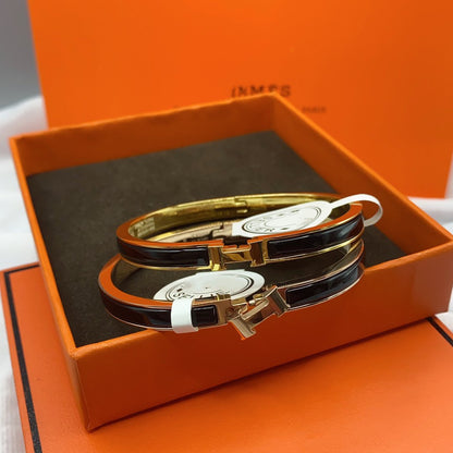 [Lumi Jewellery]CLASSIC HM CLIC BLACK 8MM ENAMEL BRACELET