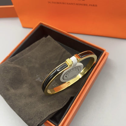 [Lumi Jewellery]CLASSIC HM CLIC BLACK 8MM ENAMEL BRACELET