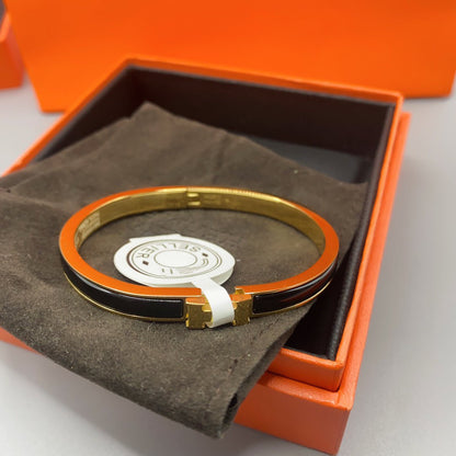 [Lumi Jewellery]CLASSIC HM CLIC BLACK 8MM ENAMEL BRACELET